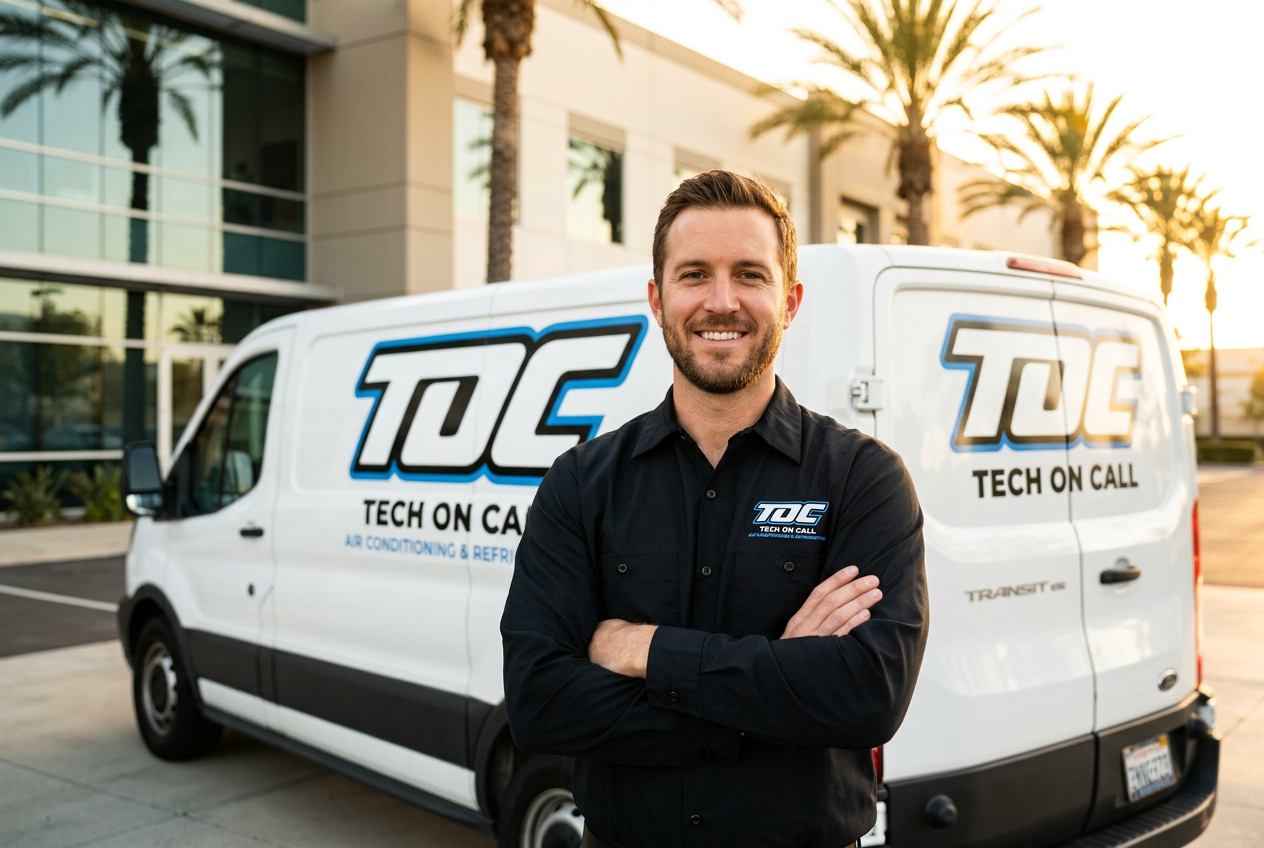 Tech On Call technician in branded service van